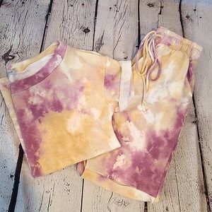 White Birch Tie Dye Lounge Set Yellow Purple S